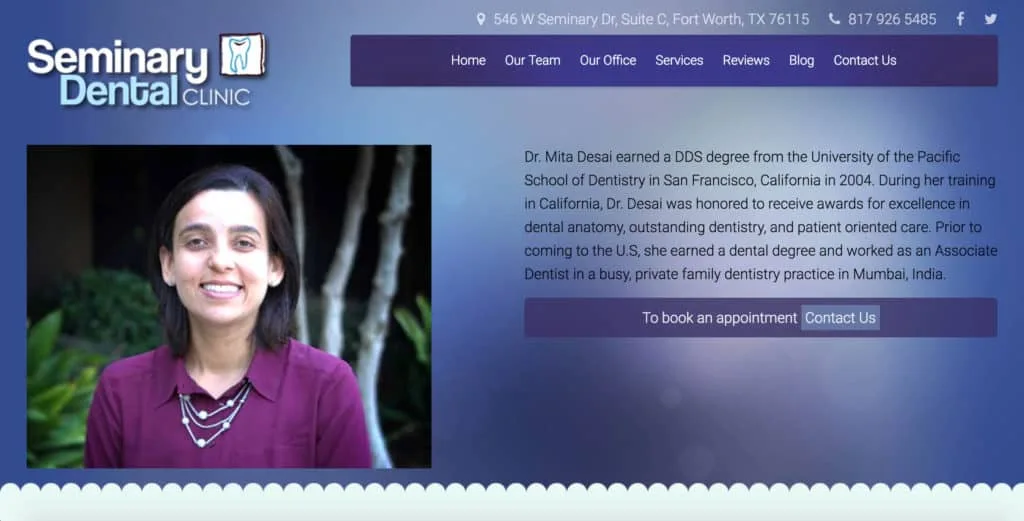 Seminary Dental Clinic website created by Pixel21